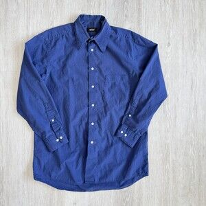 Hugo Boss BOSS Line Dress Shirt Men's Blue 100% Cotton Silky Feel Size 15.5 / 39